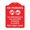 Signmission No Parking No Motorcycle No Scooter Parking Allowed Tow Away Zone With Graphic, A-DES-RW-1824-23704 A-DES-RW-1824-23704 - alternate 1